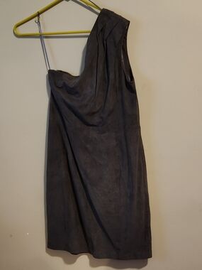 Jimmy Choo One-Shoulder Gray Suede Dress NWT